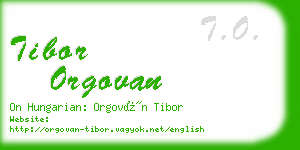 tibor orgovan business card